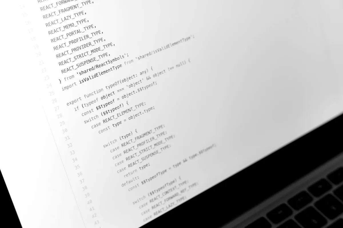 Lines of code on a laptop screen